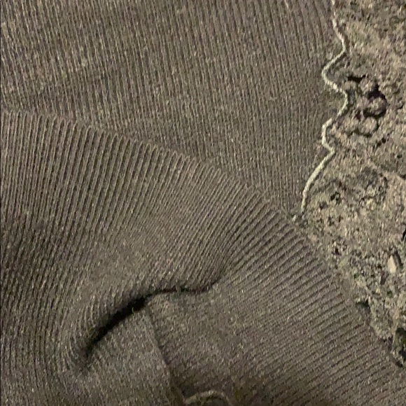 ❌DONATED❌Black Crochet Detail Sweater Knit V-neck Top - Picture 7 of 9